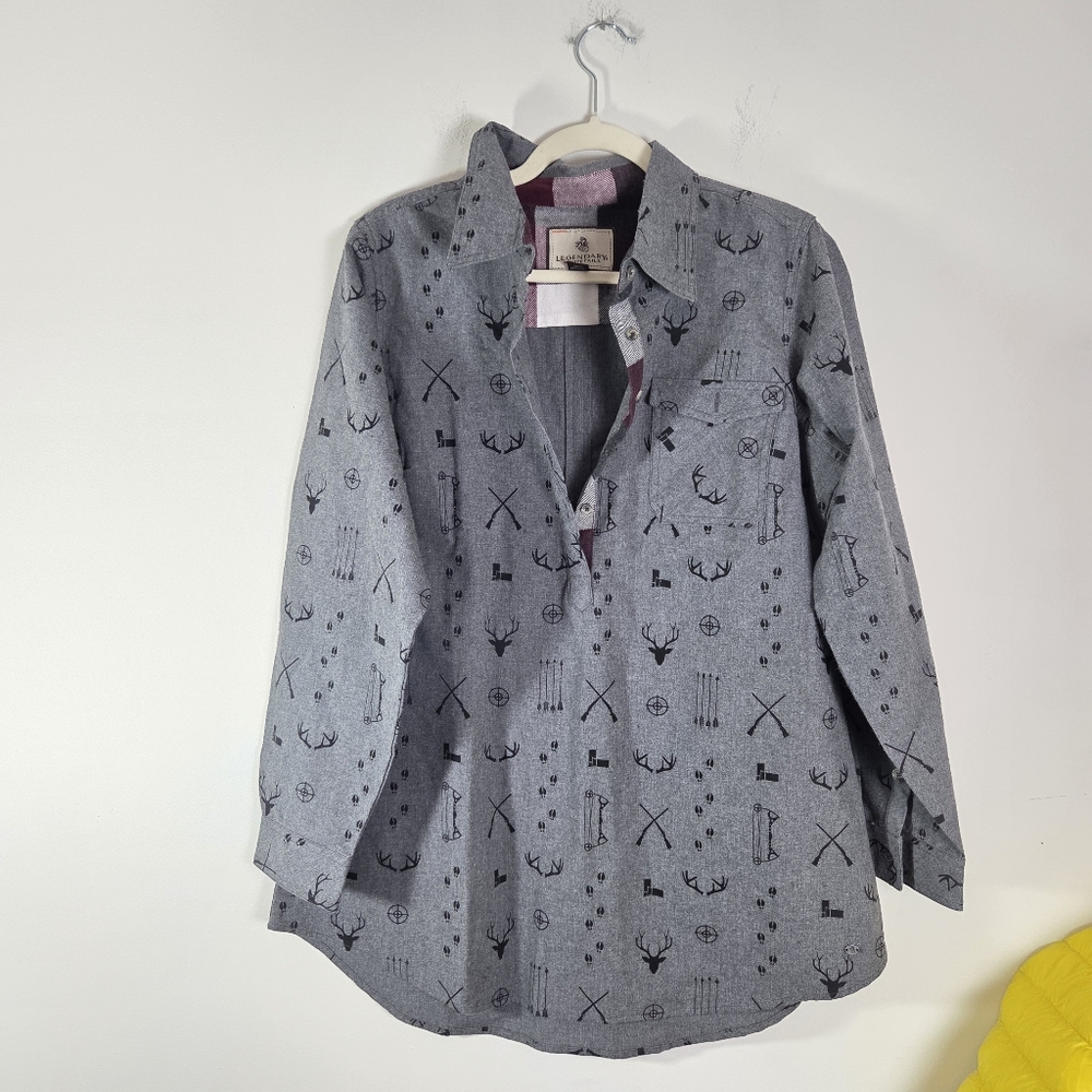 Legendary‎ Whitetails Blue Patterned Men's Shirt Size XL